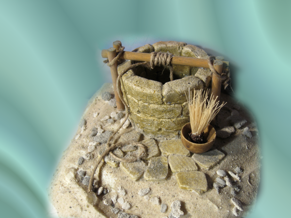 Orientalischer Brunnen – Krippenbau Bausatz (handgefertigt, 8–12 cm Figuren)