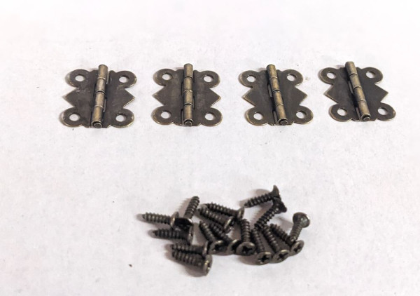 4 x Antik-Scharniere 2 x 1,5 cm Metallscharniere Türhalterung Miniatur 20-teilig Krippenzubehör