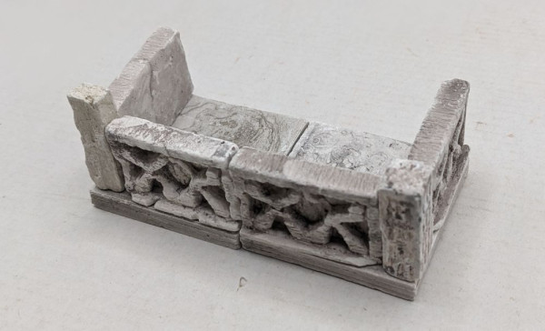 Balkon mit Balkongeländer BAUSATZ für den Krippenbau steingrau 9 x 5 x 4 cm