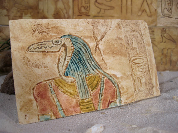 Ägyptische Dekorfliese Nr. 2, Gottheit Krokodil, Terrarien Deko,