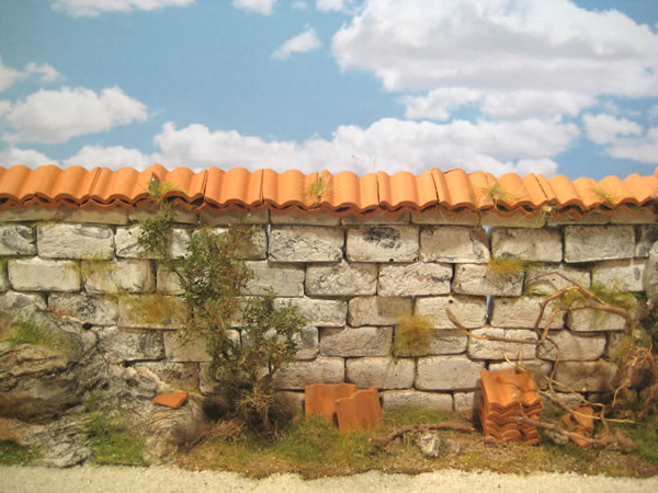 Mauer mit Tondachziegel (Bausatz)