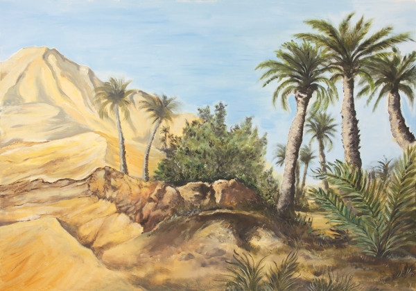 Hintergrundbild orientalisch Krippenbau Landschaft 70 x 100 cm