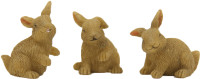 Hasen 3 Stück Hasenset,  Krippenfiguren Krippentiere Hasen 3 Stück Hasenset,  Krippenfiguren Krippentiere