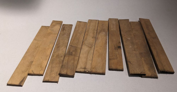 10 Holzleisten Holzdielen 20 cm, Krippenbau 2-fach coloriert Krippenbaumaterial