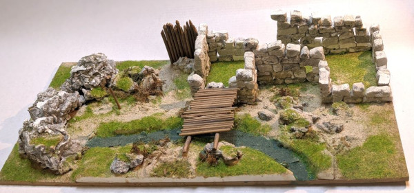 Diorama Ruine mit Fluss Gelände Tabletop Fantasy 1:72 oder ander