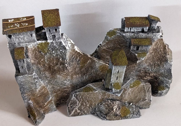 Steinhaus Burg Felsen Kulisse Module 3 Stk Diorama Wände Hintergrund Bergdorf
