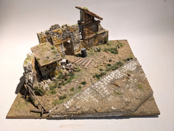 Diorama Ruine Altenstedt Wohnhaus Diorama Gelände