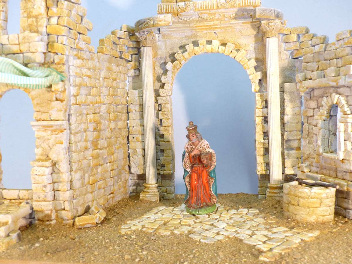 Orientalischer Wandbrunnen Bausatz - Krippenbau Set Mit Steinen