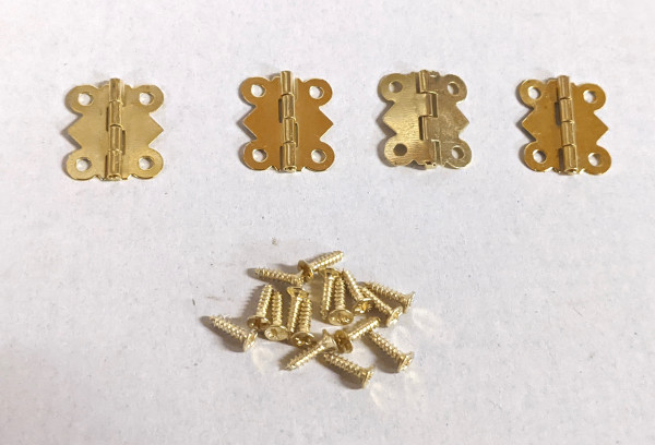 4 x Scharniere 2 x 1 cm Metallscharniere Türhalterung Miniatur 20-teilig Krippenzubehör