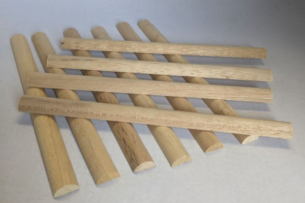 Halbrunde Holzleisten natur 10 Stück Krippenbau Krippenzubehör